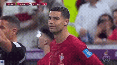 A Soccer Player Is Making A Funny Face During A Soccer Match . GIF
