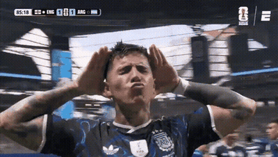 A Soccer Player Making A Face With His Hands On His Head During A Match Between England And Argentina GIF