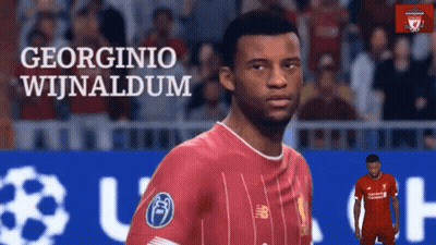 A Soccer Player Named Georginio Wijnaldum Is Standing In Front Of A Crowd GIF