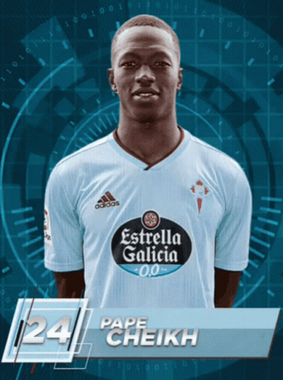 A Soccer Player Named Pape Cheikh Is Wearing A Light Blue Adidas Jersey GIF