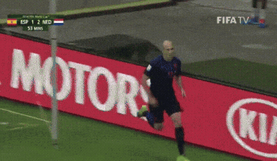 A Soccer Player On A Field With Kia Motors Advertisements GIF