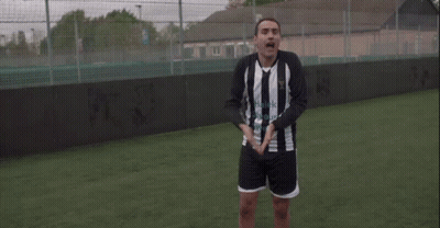 A Soccer Player Says " Ave A Word Ref " While Standing On The Field GIF