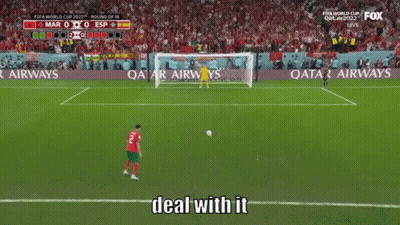 A Soccer Player Says " Deal With It " In Front Of A Crowd GIF