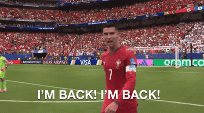 A Soccer Player Says I 'M Back I 'M Back In Front Of A Crowd GIF