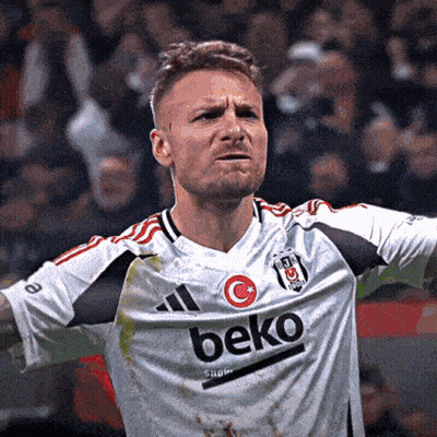 A Soccer Player Wearing A Beko Jersey Celebrates GIF