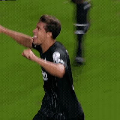 A Soccer Player Wearing A Black Jersey That Says Long GIF