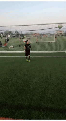 A Soccer Player Wearing A Black Jersey With The Letter C On The Front GIF