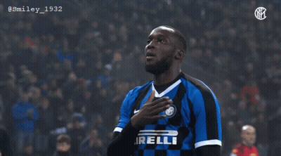 A Soccer Player Wearing A Blue And Black Jersey With The Word Irelli On The Front GIF