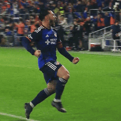 A Soccer Player Wearing A Blue Jersey That Says Nfc On It GIF