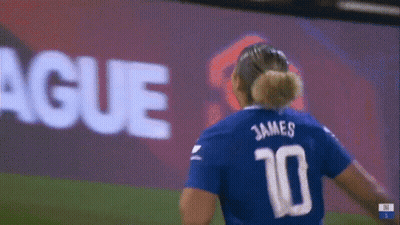 A Soccer Player Wearing A Blue Jersey With The Number 10 On The Back GIF