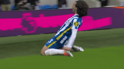 A Soccer Player Wearing A Blue Jersey With The Number 3 GIF