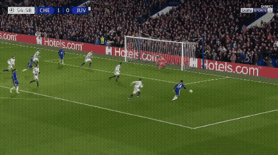 A Soccer Player Wearing A Blue Jersey With The Number 3 On It GIF