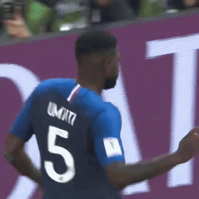 A Soccer Player Wearing A Blue Jersey With The Number 5 On The Back GIF