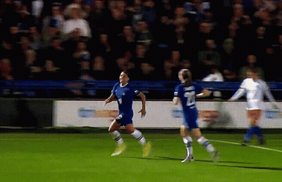 A Soccer Player Wearing A Blue Jersey With The Number 8 On It GIF