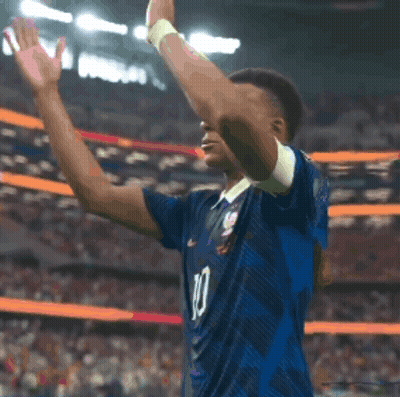 a soccer player wearing a blue number 10 jersey