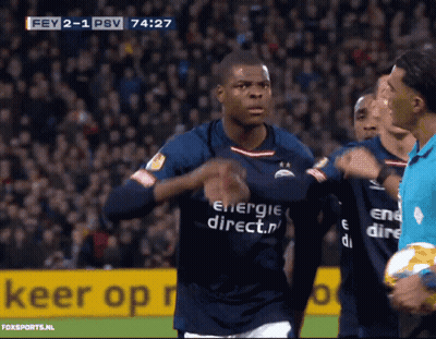 A Soccer Player Wearing A Blue Shirt That Says Energie Direct On It GIF