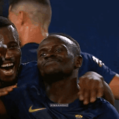 A Soccer Player Wearing A Blue Shirt That Says Himaanbaz GIF