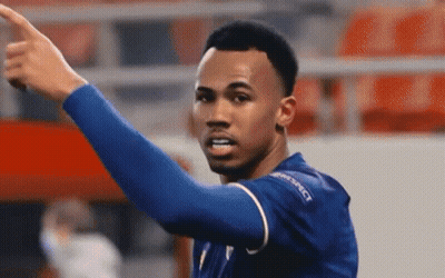 A Soccer Player Wearing A Blue Shirt That Says Respect GIF