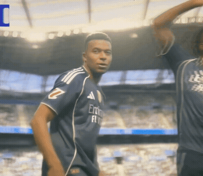 A Soccer Player Wearing A Jersey That Says Emirates Fly GIF