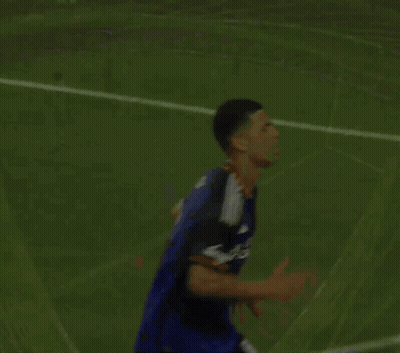 A Soccer Player Wearing A Mercy Health Jersey Is Running On The Field GIF