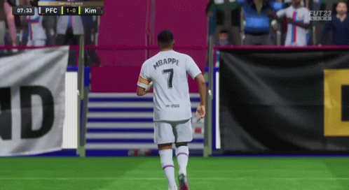 A Soccer Player Wearing A Number 7 Jersey Is Walking On The Field GIF