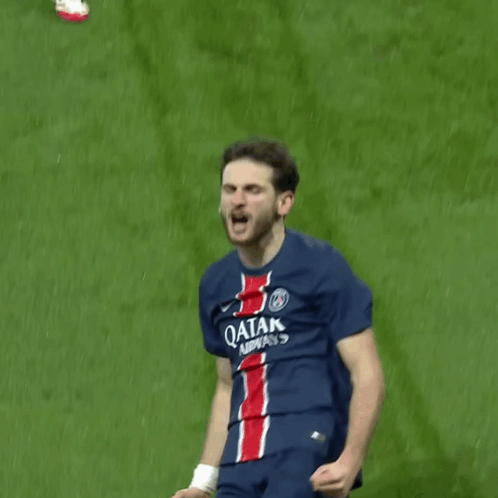 A Soccer Player Wearing A Qatar Airways Shirt GIF