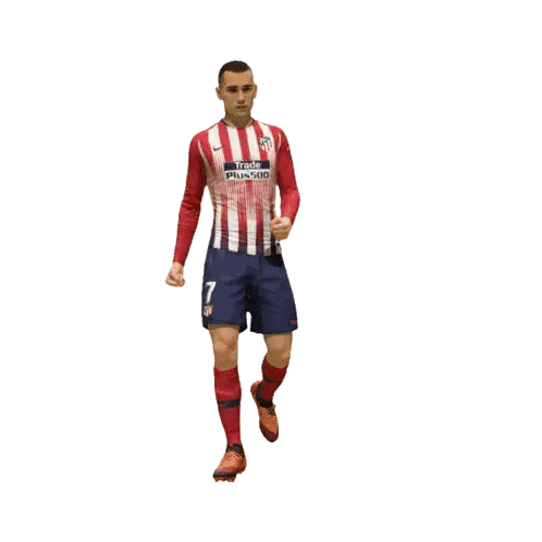 A Soccer Player Wearing A Red And White Striped Shirt That Says Trade Plus500 On It Sticker