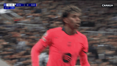 A Soccer Player Wearing A Red Jersey With A Spotify Logo On His Chest GIF