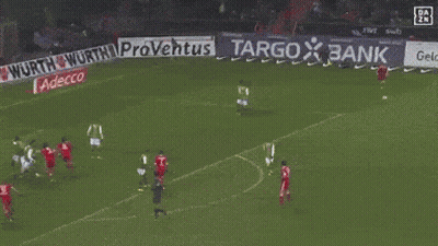 A Soccer Player Wearing A Red Jersey With The Number 23 On It GIF
