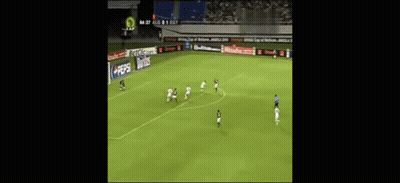 A Soccer Player Wearing A Red Jersey With The Number 9 On It GIF