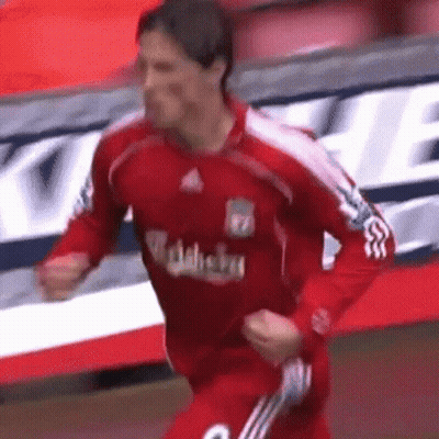 A Soccer Player Wearing A Red Jersey With The Word Carlsberg On It GIF
