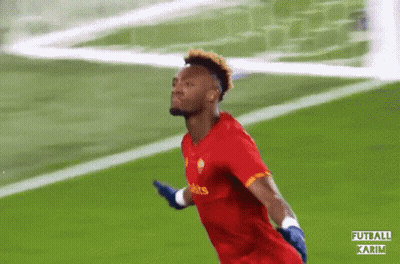 A Soccer Player Wearing A Red Shirt That Says ' Falcons ' On It GIF
