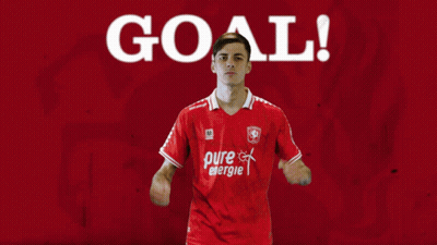A Soccer Player Wearing A Red Shirt With Pure Energie On It GIF