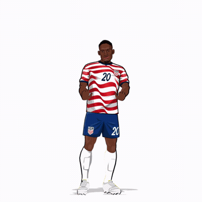 A Soccer Player Wearing A Red White And Blue Jersey With The Number 20 GIF