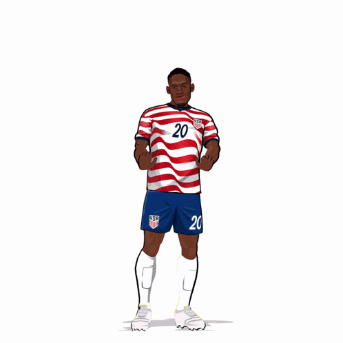 A Soccer Player Wearing A Red White And Blue Jersey With The Number 20 On It GIF
