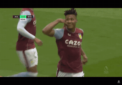 A Soccer Player Wearing A Shirt That Says Cazo Is Celebrating A Goal GIF