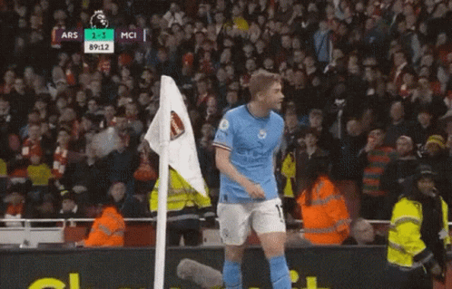 A Soccer Player Wearing A Shirt That Says " Etihad " On It GIF