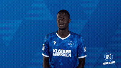 A Soccer Player Wearing A Shirt That Says Klarer Marksen GIF