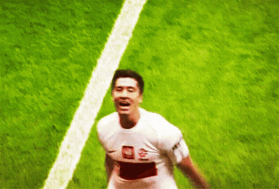 A Soccer Player Wearing A Shirt That Says Polska GIF