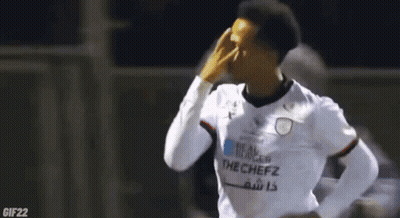 A Soccer Player Wearing A Shirt That Says Rebel The Chefz GIF