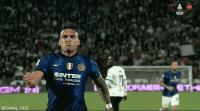 A Soccer Player Wearing A Sinter Fan Token Jersey Celebrates A Goal GIF