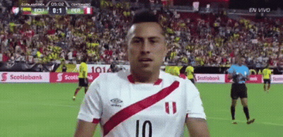 A Soccer Player Wearing A White Jersey With The Number 10 On It Is Standing On A Soccer Field . GIF