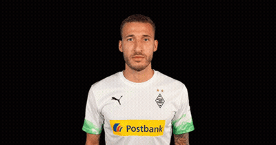 A Soccer Player Wearing A White Shirt With A Postbank Logo On It GIF
