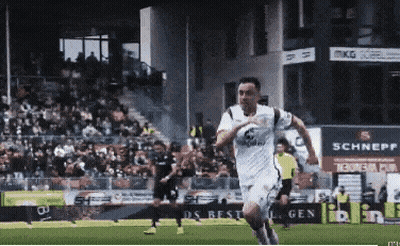 A Soccer Player Wearing A White Shirt With The Number 6 On It GIF