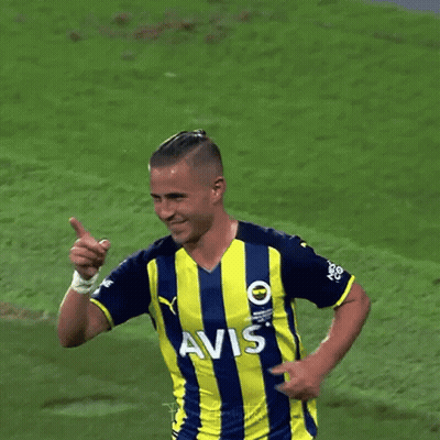 A Soccer Player Wearing A Yellow And Blue Striped Jersey With Avs On It GIF