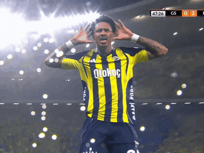 A Soccer Player Wearing A Yellow And Blue Striped Jersey With Otokoc On It GIF
