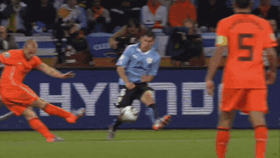 A Soccer Player Wearing Number 5 Kicks The Ball GIF