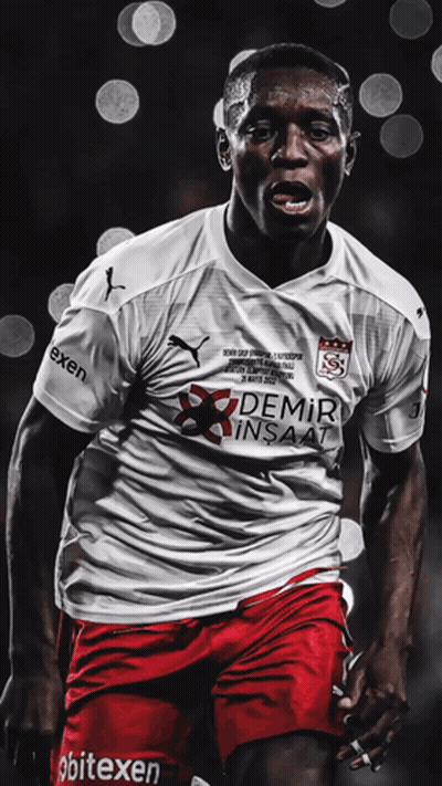 A Soccer Player Wears A White Shirt With Demir Insaat On It GIF