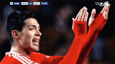 A Soccer Player With His Arms In The Air During A Game Sponsored By Bein Sports GIF