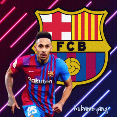 A Soccer Player With The Fcb Logo Behind Him GIF